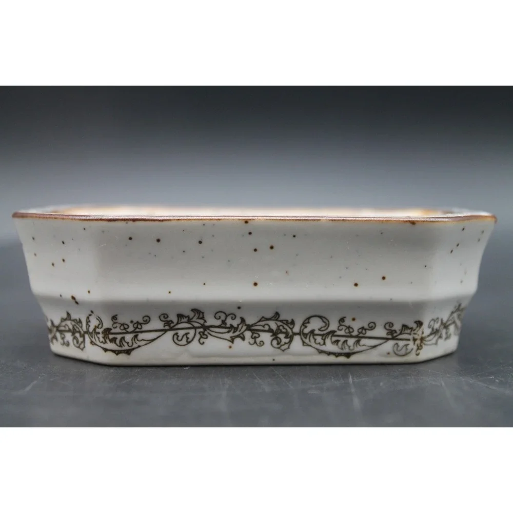 Village Bath Products Soap Dish Speckled Pottery Bath Tray Japan Vintage